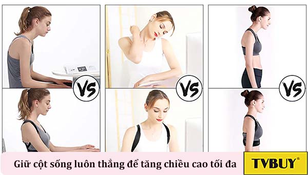 giữ cột sống thẳng không chỉ giúp nhìn cao hơn mà còn giúp phát triển chiều cao