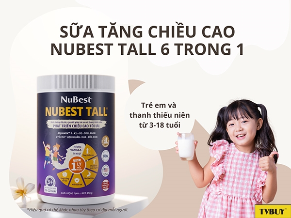 Sữa tăng chiều cao NuBest Tall 6 trong 1 giúp bạn tăng chiều cao và phát triển toàn diện