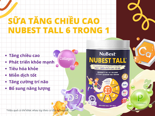 Sữa tăng chiều cao NuBest Tall 6 trong 1 được đánh giá cao về chất lượng.